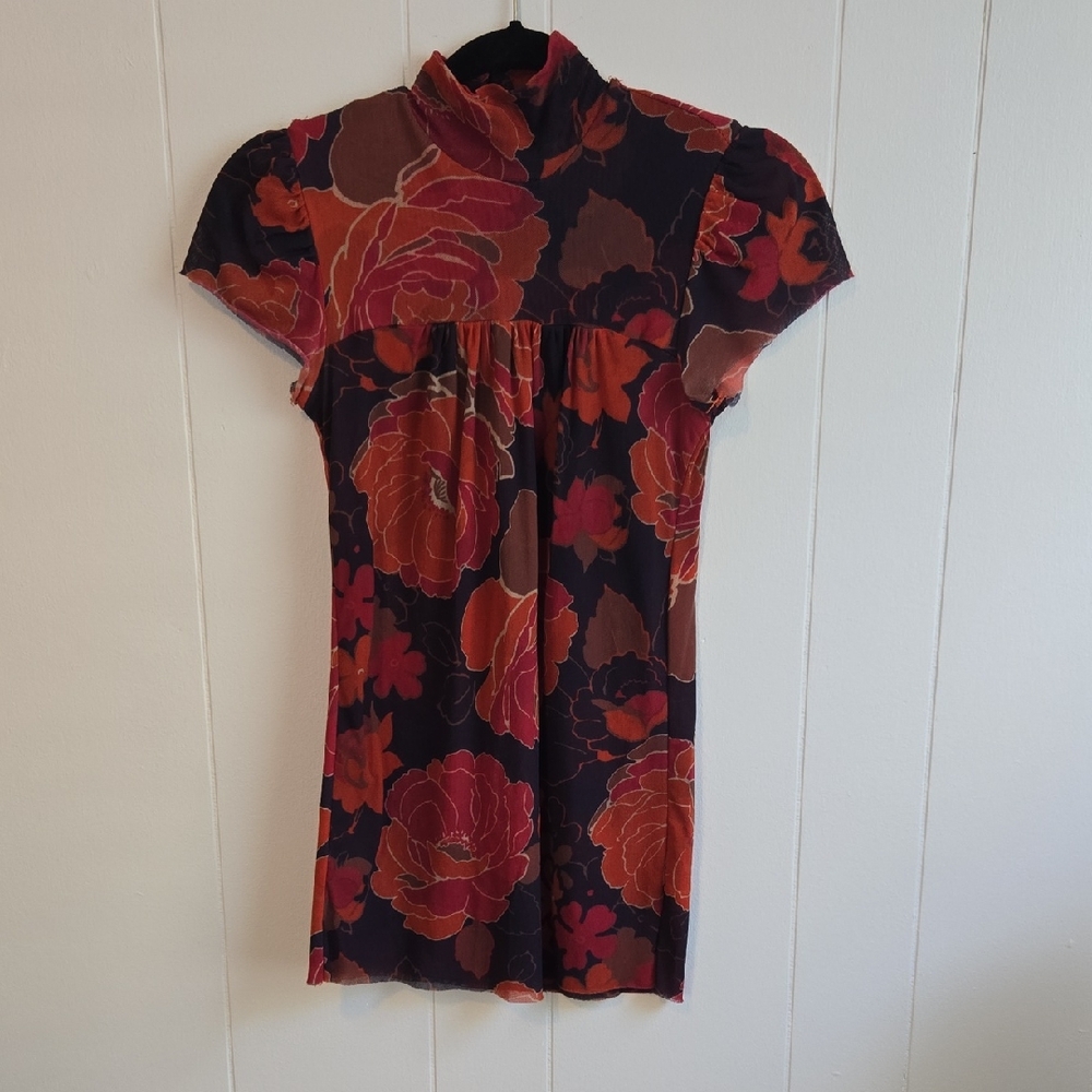 Sweet Pea by Stacy Frati Vibrant Red and Purple Dress